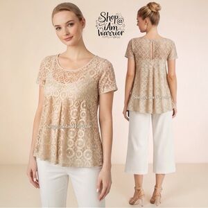 Anthropologie {Akemi + Kin} metallic lace top *shop@iamwarrior